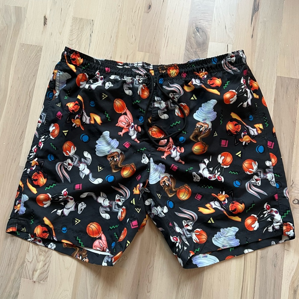SPACE JAM Swim Trunks All Over Pattern